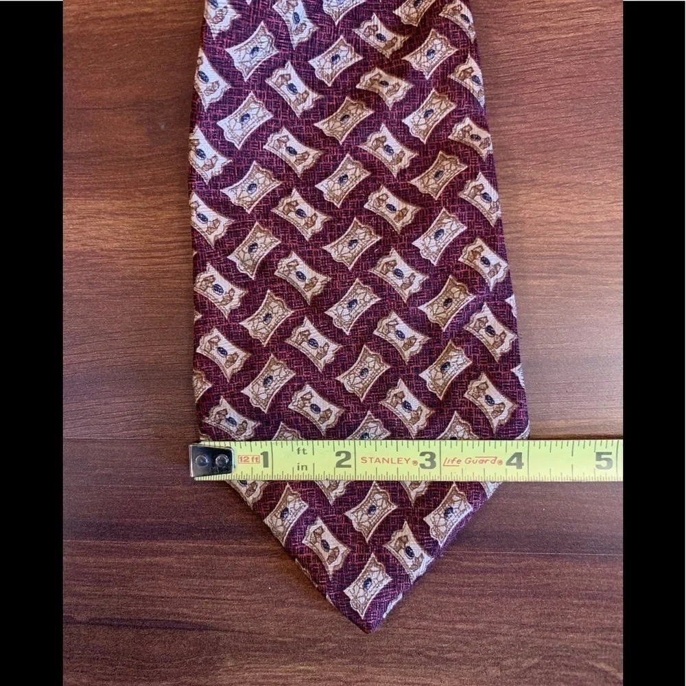 BUGATTI Burgundy/Red Silk Necktie